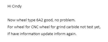 1μm/3μm fine-grained grinding wheel customer feedback