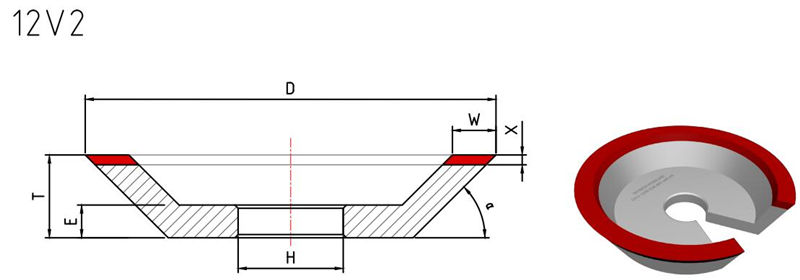 12v2 diamond grinding wheel