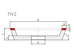 11V2 diamond grinding wheel