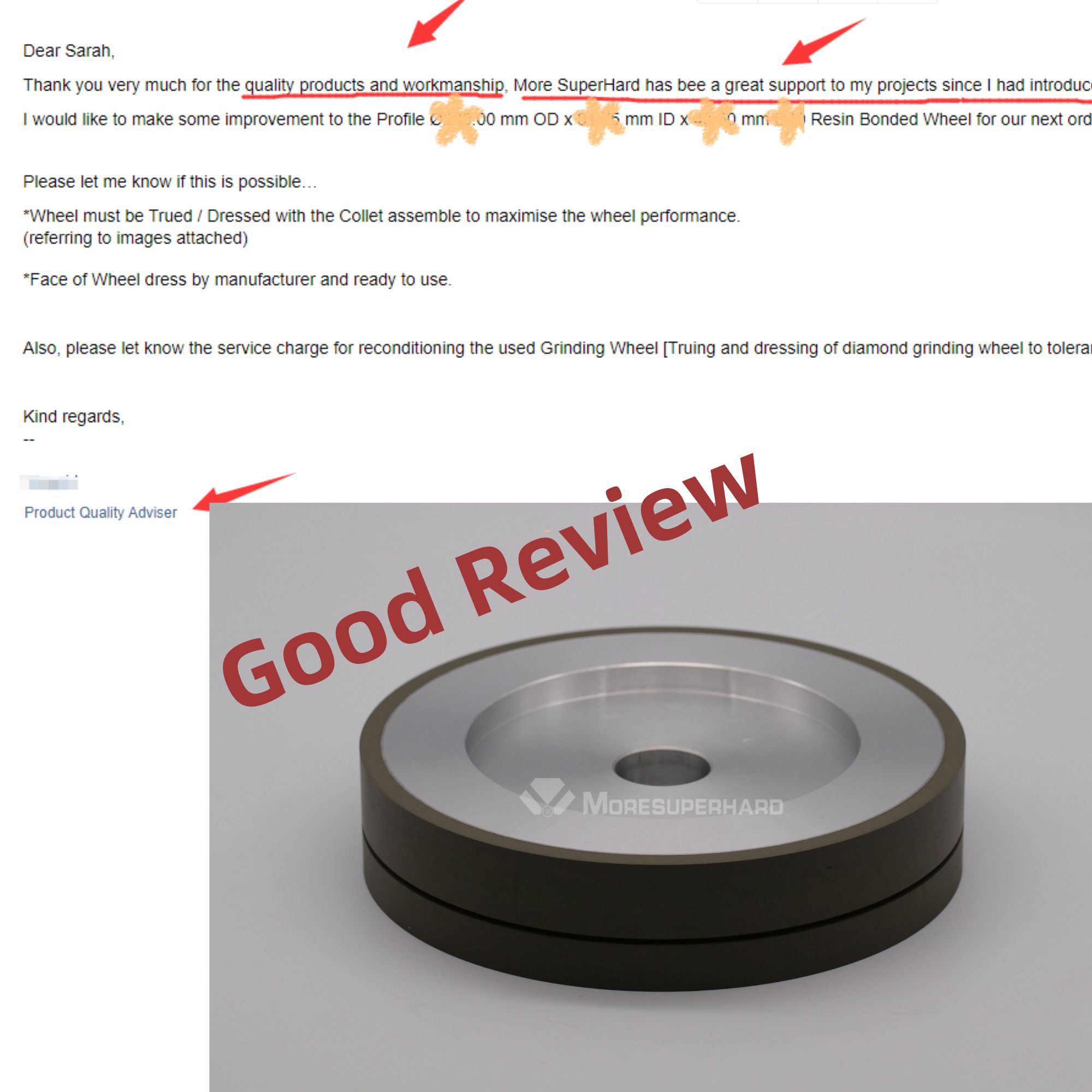 good review of  resin diamond grinding wheel for glass part