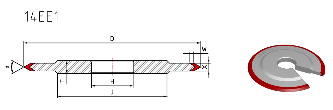 14EE1 resin diamond grinding wheel for nitinol endodontic file